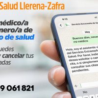 Ya puedes pedir cita con el médico por WhatsApp en Llerena-Zafra