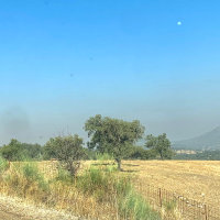 El humo del grave incendio de Portugal llega a Extremadura