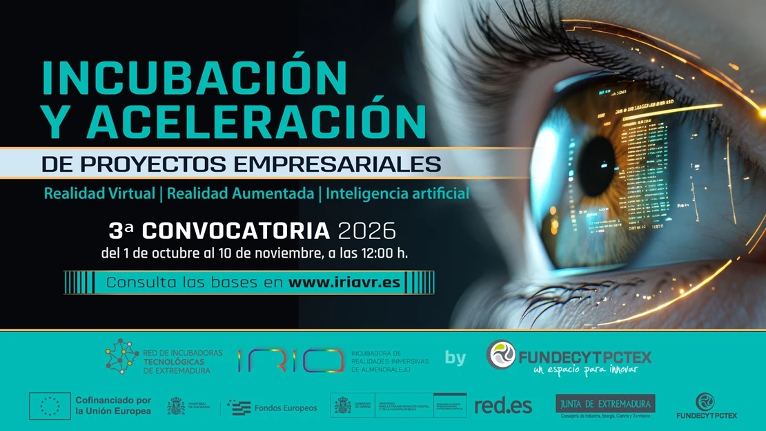 Convocatoria para desarrollar proyectos empresariales en la Incubadora de Realidades Inmersivas IRIA