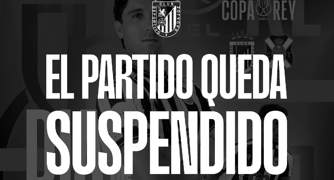 Suspendido el partido de Copa del Rey entre el CD Badajoz y el Tenerife