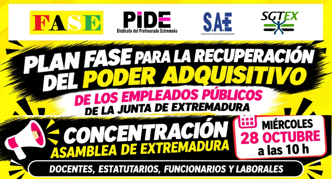 Habrá una manifestación coincidiendo con el debate presupuestario en Extremadura