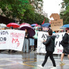 El temporal no frena la manifestación sobre una vivienda digna en Badajoz