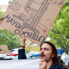 El temporal no frena la manifestación sobre una vivienda digna en Badajoz