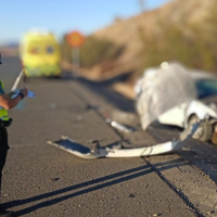 Herido un hombre de 60 años en una salida de vía en la A-66 en Cáceres
