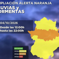 Extremadura en alerta naranja y amarilla este domingo