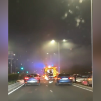 Amplio dispositivo de emergencias en la autopista de Badajoz
