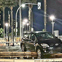 Un turismo acaba casi en el interior de la fuente de Puerta de Palmas