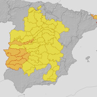 Elevan a naranja la alerta por lluvias en el norte de la provincia de Cáceres